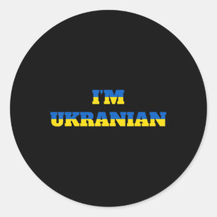 Ich bin Ukrainerin Zelensky Ukraine Patriotic Prou Runder Aufkleber