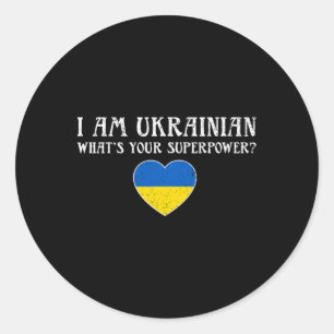 Ich bin ukrainisches Hemd, ich stehe mit der Ukrai Runder Aufkleber