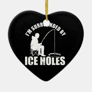 Ich bin umgeben von Eisholesfischen Keramik Ornament