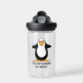 Ich bin umgeben von Idioten Pinguin Trinkflasche (Vorne)