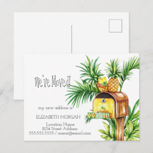 Ich bin umgezogen, Briefkasten Ananas Neue Adresse Ankündigungspostkarte
