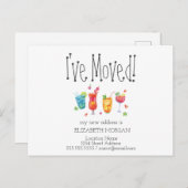 Ich bin umgezogen, Cocktails Früchte Neue Adresse Ankündigungspostkarte (Vorne/Hinten)