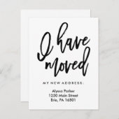 Ich bin umgezogen | Einfache moderne Typografie Ankündigungspostkarte (Vorne/Hinten)