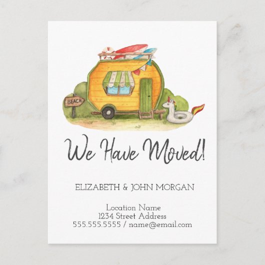 Ich bin umgezogen, neue Adresse, neue Zuhause, Cam Ankündigungspostkarte (Vorderseite)