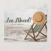 Ich bin umgezogen, Strand, Stuhl, Ankündigung eine (Vorderseite)