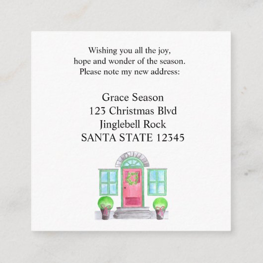 Ich bin umgezogen! WeihnachtsZuhause Begleitkarte (Rückseite)