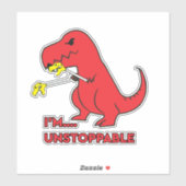 Ich bin unaufhaltsam lustiges Dino Aufkleber (Blatt)