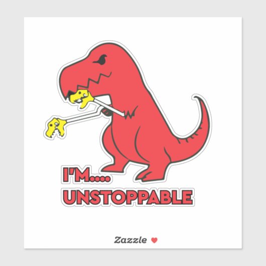 Ich bin unaufhaltsam lustiges Dino Aufkleber (Blatt)