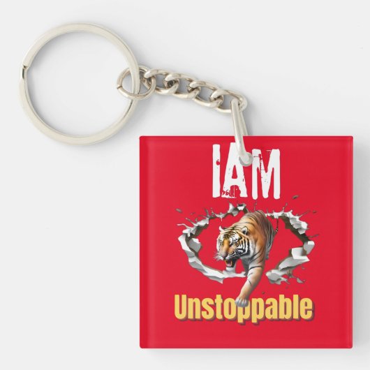 Ich bin unaufhaltsam Tiger Durchbruch Grafik Schlüsselanhänger (Vorderseite)