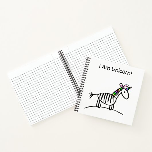 Ich bin Unicorn Zebra Notebook Notizblock (Innenseite)