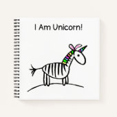 Ich bin Unicorn Zebra Notebook Notizblock (Vorderseite)
