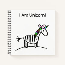 Ich bin Unicorn Zebra Notebook