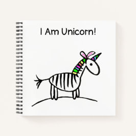 Ich bin Unicorn Zebra Notebook Notizblock