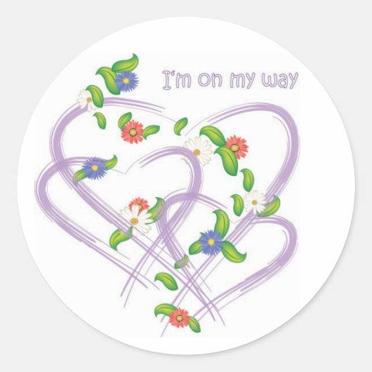 Ich bin unterwegs aufkleber (Vorderseite)