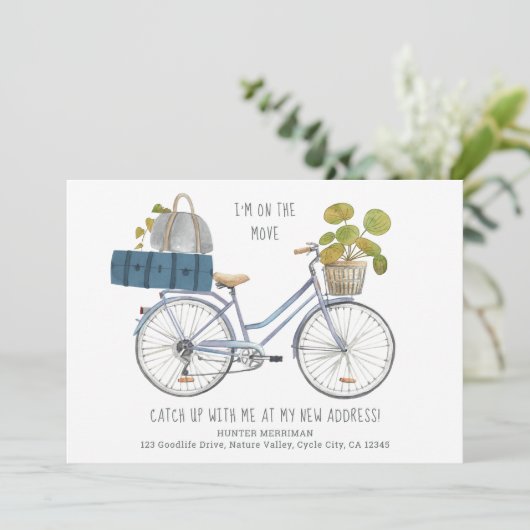 Ich bin unterwegs Fahrrad und Gepäck Ankündigung (Stehend Vorderseite)