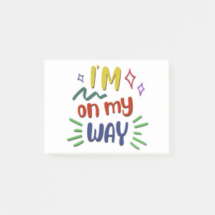 Ich bin unterwegs post-it klebezettel