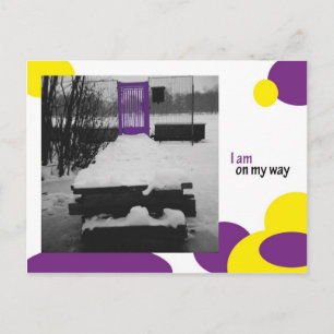 Ich bin unterwegs postkarte