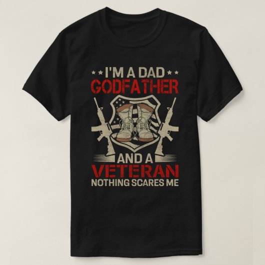 Ich bin Vater GODVADER und Veteran Nichts kann mic T-Shirt (Design vorne)