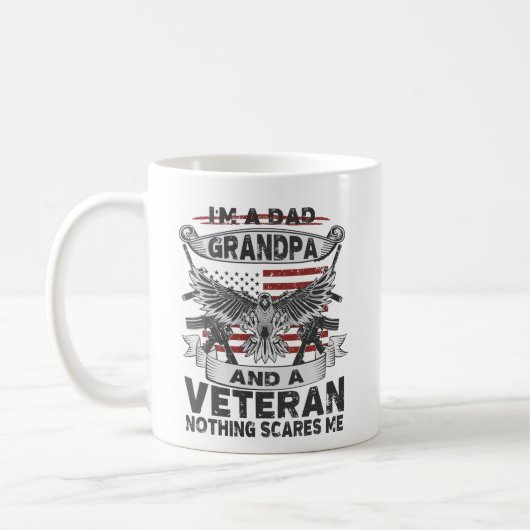 Ich bin Vater Opa und Veteran Kaffeetasse (Links)
