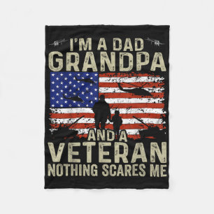 Ich bin Vater Opa und Veteran Shirt Vathers Day Fleecedecke