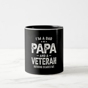 Ich bin Vater Papa und Veteran - Funny Vathers Day Zweifarbige Tasse