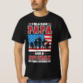 Ich bin Vater Papa und Veteran Nichts kümmert mich T-Shirt (Vorderseite)
