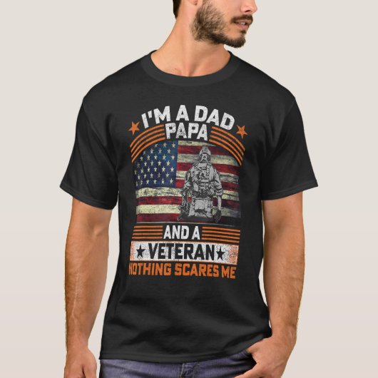 Ich bin Vater Papa und Veteran Veteran T-Shirt (Vorderseite)