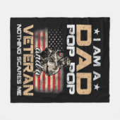 Ich bin Vater Pop Pop Veteran Geschenk für Vater Fleecedecke (Vorderseite (Horizontal))