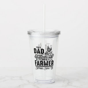Ich bin Vater und Bauer   Landwirtschaft Acryltrinkbecher