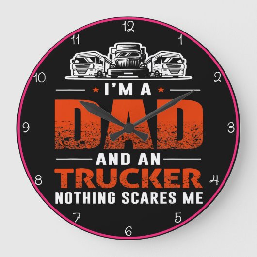 Ich bin Vater und LKW Große Wanduhr (Vorderseite)