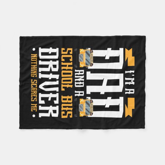 Ich bin Vater- und Schulbusfahrer Fleecedecke (Vorderseite (Horizontal))