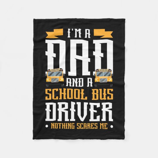 Ich bin Vater- und Schulbusfahrer Fleecedecke (Vorderseite)