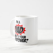 Ich bin Vater Was ist dein Super-Power? Kaffeetasse (Vorderseite Links)