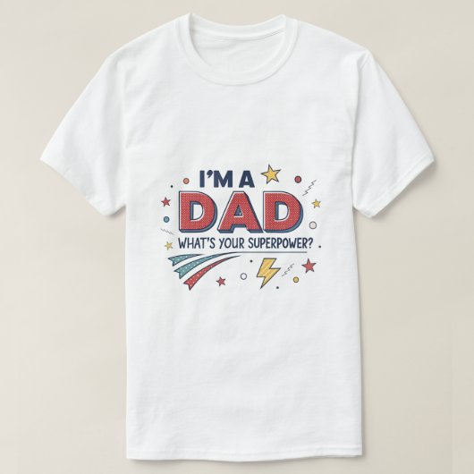 Ich bin Vater, was ist deine Supermacht? - Funny V T-Shirt (Design vorne)