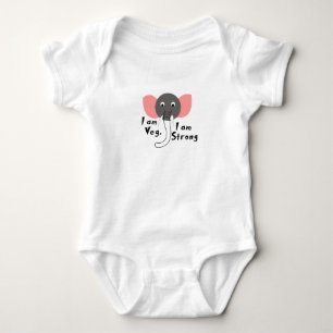 Ich bin Veg Ich bin ein starker Elefant Baby Strampler