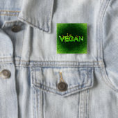 Ich bin Vegan mit einer grasbewachsenen Naturstruk Button (Beispiel)