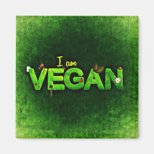 Ich bin Vegan mit einer grasbewachsenen Naturstruk Magnet