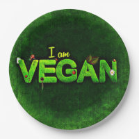 Ich bin Vegan mit einer grasbewachsenen Naturstruk