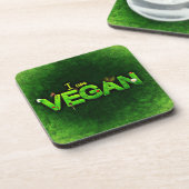 Ich bin Vegan mit einer grasbewachsenen Naturstruk Untersetzer (Linke Seite)