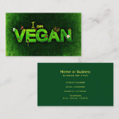 Ich bin Vegan mit einer grasbewachsenen Naturstruk Visitenkarte (Vorne/Hinten)