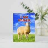 ICH BIN VEGAN POSTKARTE (Stehend Vorderseite)