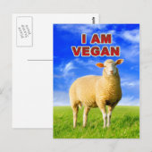 ICH BIN VEGAN POSTKARTE (Vorne/Hinten)