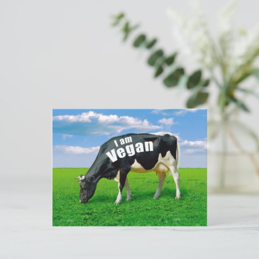 Ich bin Vegan Postkarte (Stehend Vorderseite)