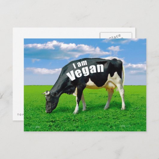 Ich bin Vegan Postkarte (Vorne/Hinten)