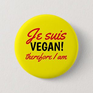 Ich bin Vegan Text Yellow Button