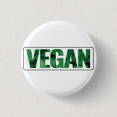Ich bin Vegan, typografisches Design Button (Vorderseite)