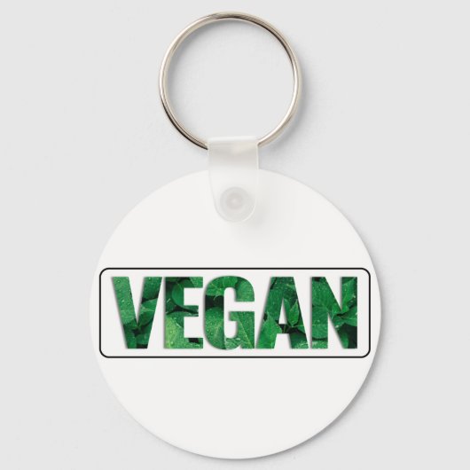 Ich bin Vegan, typografisches Design Schlüsselanhänger (Vorderseite)