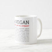 Ich bin vegan: Woher erhalte ich mein Protein? Kaffeetasse (VorderseiteRechts)