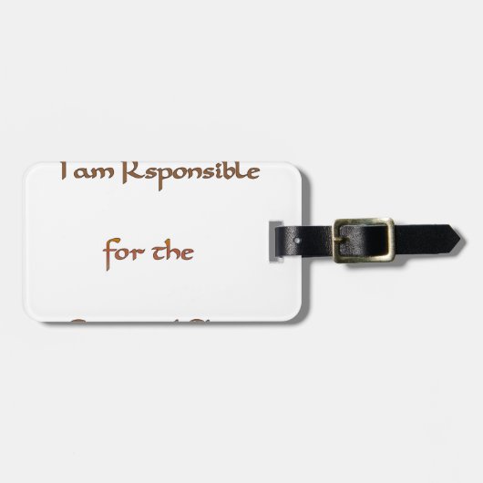 Ich bin verantwortlich für die Energie, die ich te Gepäckanhänger (Vorderseite horizontal)