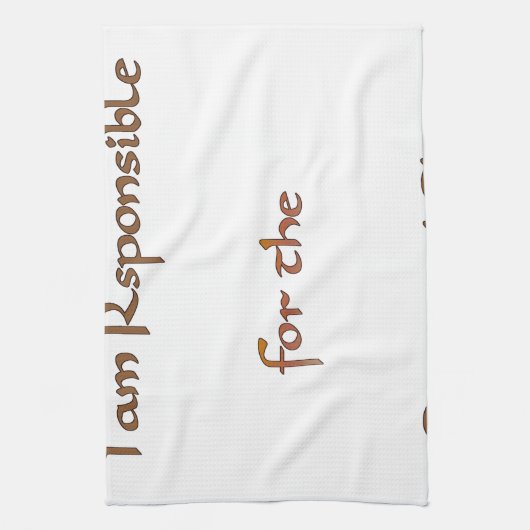 Ich bin verantwortlich für die Energie, die ich te Geschirrtuch (Vertikal)